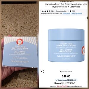 First Aid Beauty Gel Cream Moisturizer